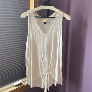 White tshirt with tie front